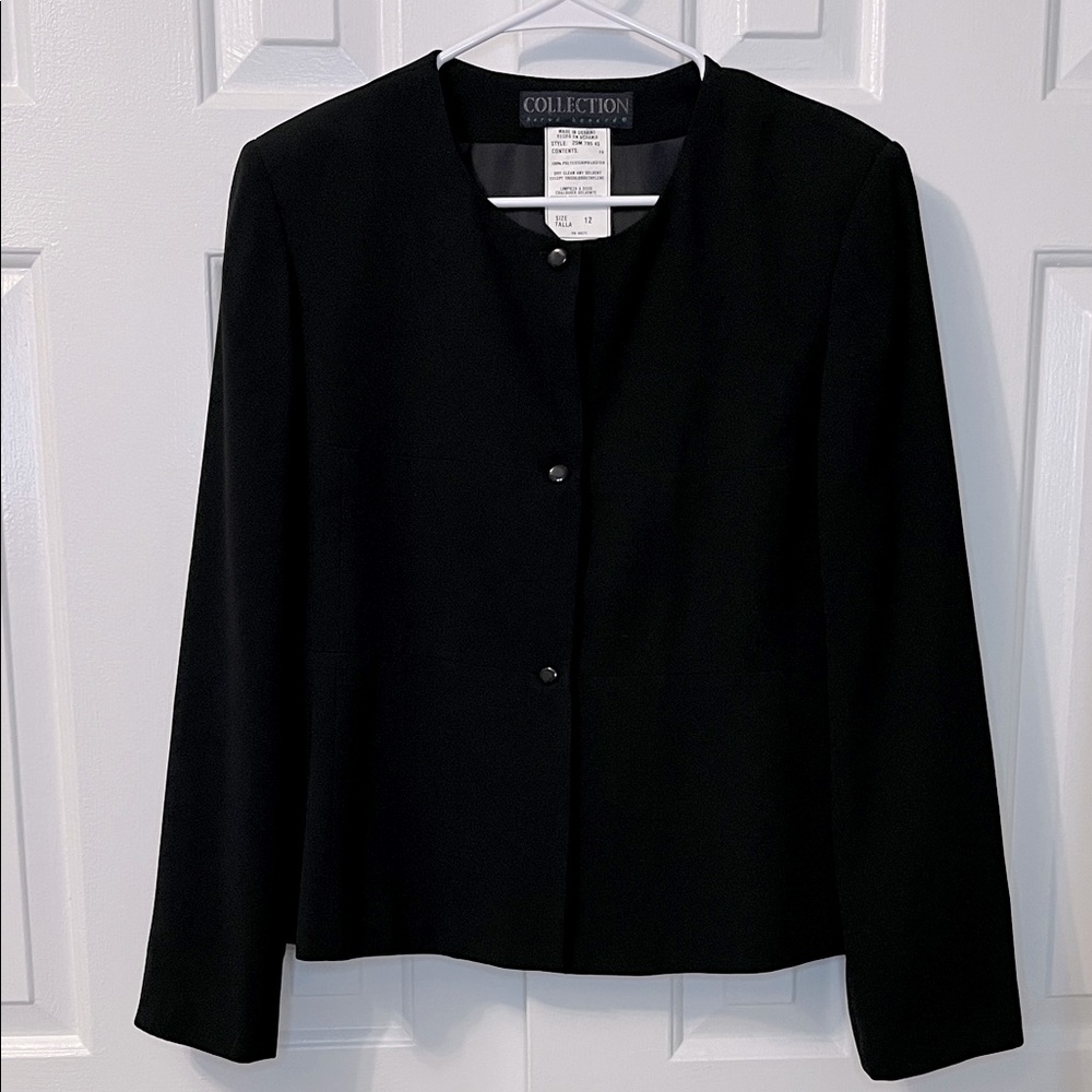 Harve Bernard Size 12 Vintage Black Blazer Shoulder Pads